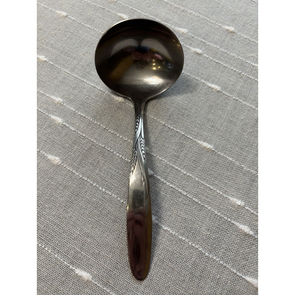 Gorham Stegor WHEAT Stainless Satin Silverware Flatware Soup Gravy LADLE EUC